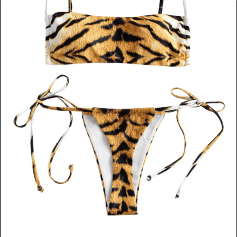 ZAFUL Tiger Thong Bikini Bottoms Large